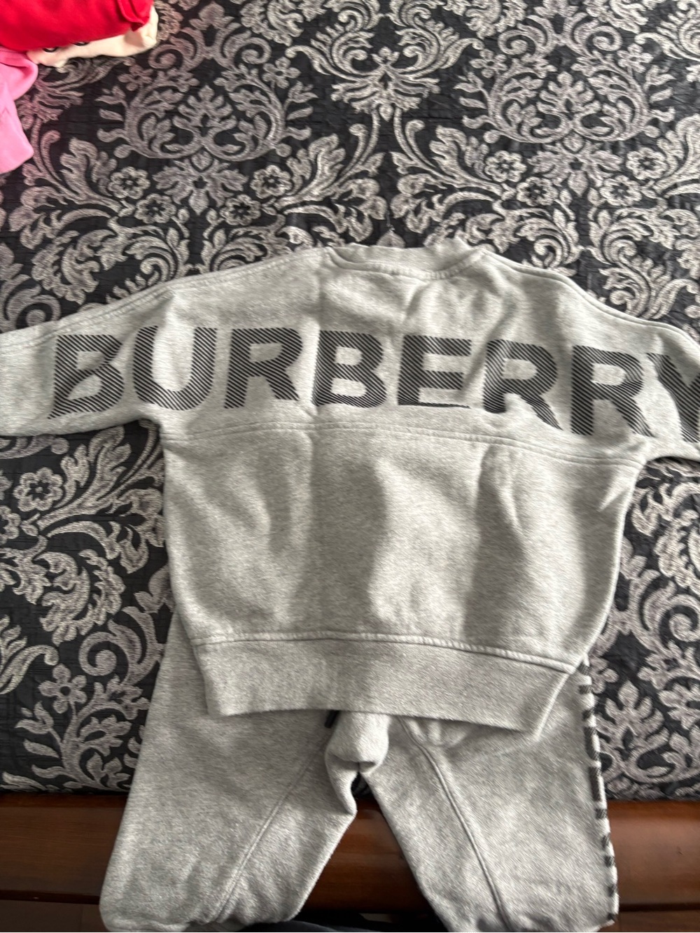 Burberry Gray Kids Logo Sweatpants & Jacket Set